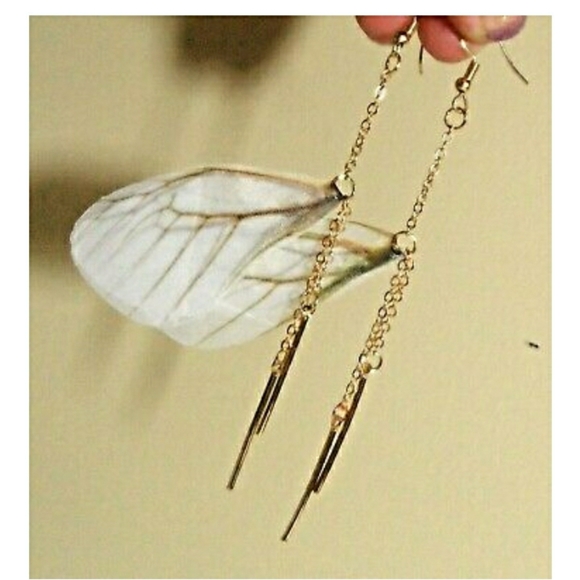 Nwt DRAGONFLY Drop Dangle Earrings 4" Goldtone - Picture 3 of 8